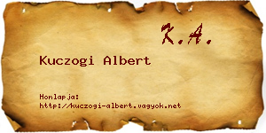 Kuczogi Albert névjegykártya